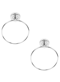 OCKO Ocko Banka Stainless Steel Towel Ring Silver Pack of 2  - Image 1