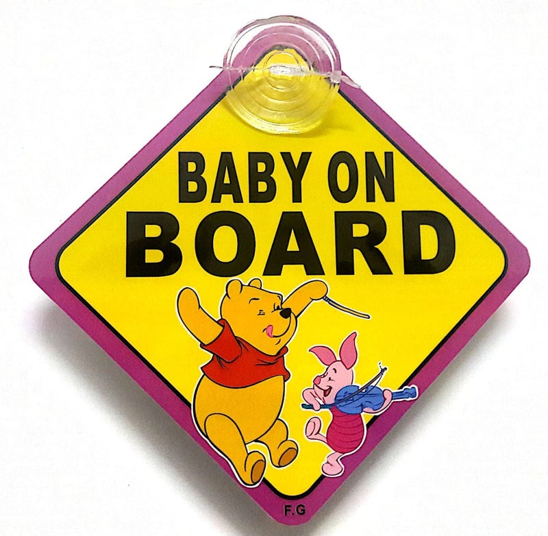 Vadda Baby On Board Sleeping Child/Baby Vehicle Decal, Window Hanging Safety Sign for Car Pooh 3 - Image 3