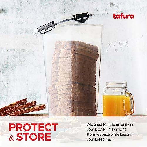 Tafura Bread Container - 5.8 Liter BPA Free Plastic Bread Box - Container/Holder for Homemade Loaves and Baked Goods with Black Airtight Lid - Image 3