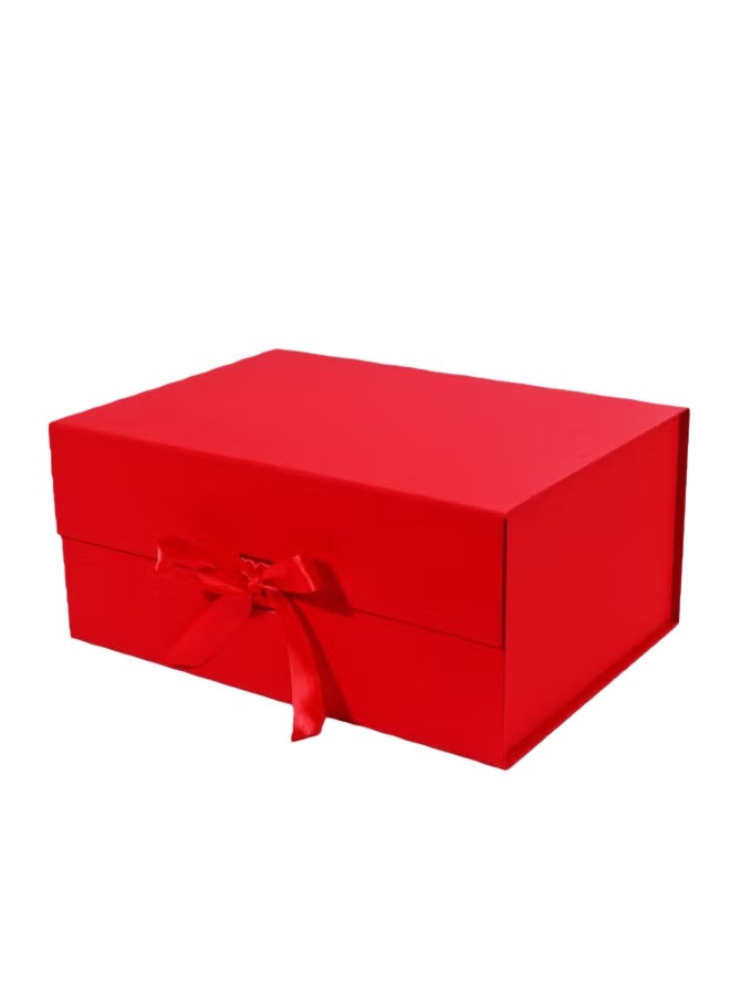 SKT Shiketro Red Foldable Luxury Magnetic Gift Box With Ribbon, Suitable For Holidays, Birthdays, Anniversaries and Other Occasions - Image 1