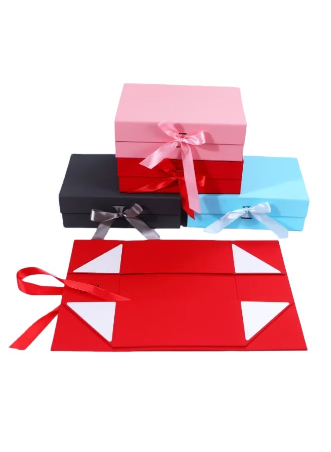 SKT Shiketro Red Foldable Luxury Magnetic Gift Box With Ribbon, Suitable For Holidays, Birthdays, Anniversaries and Other Occasions - Image 2