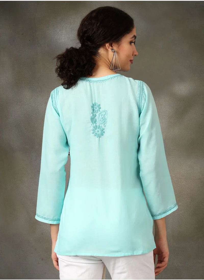 Alaya Hand Embroidered Chikankari Cotton Kurti-AL3405