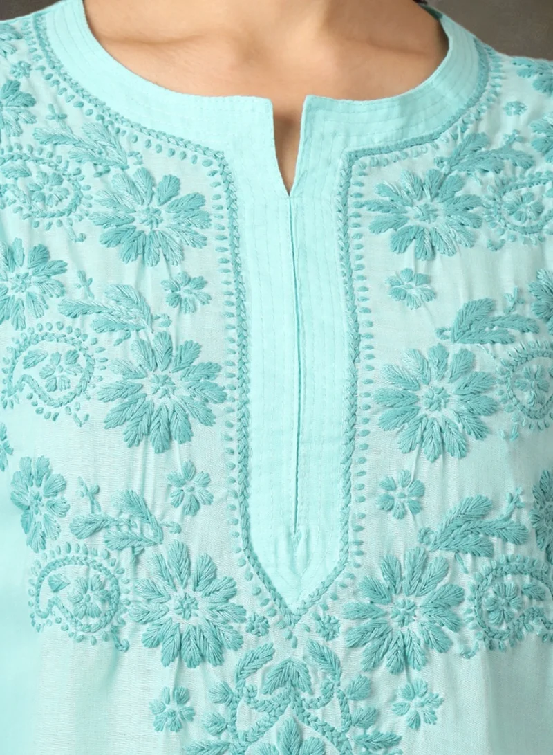 Alaya Hand Embroidered Chikankari Cotton Kurti-AL3405