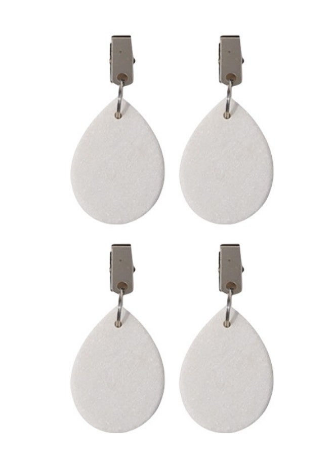 4PCS Marble Stone Tablecloth Weights, Heavy Teardrop Table Cover Holders with Metal Clips - Image 1