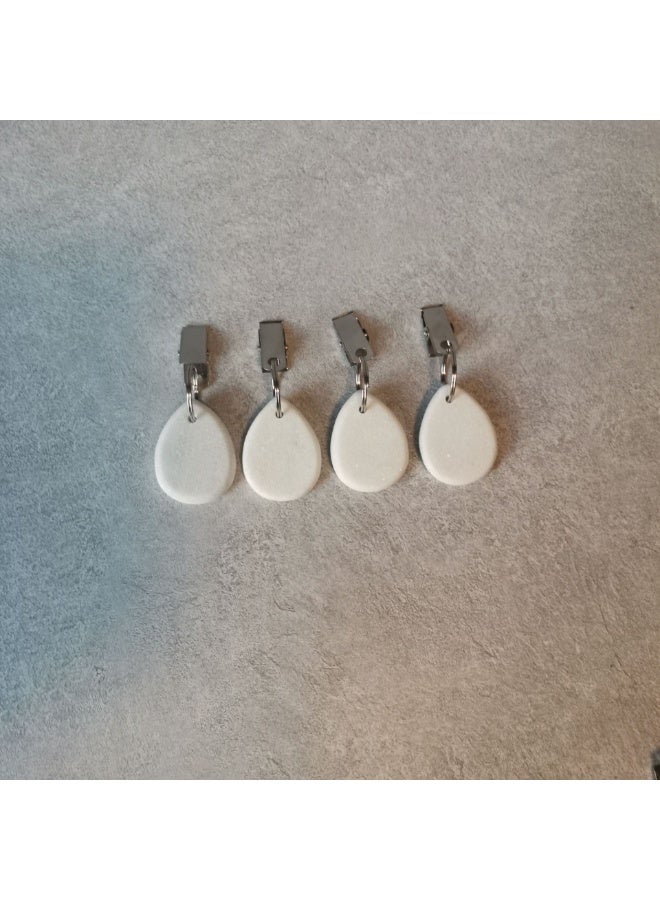 4PCS Marble Stone Tablecloth Weights, Heavy Teardrop Table Cover Holders with Metal Clips - Image 3