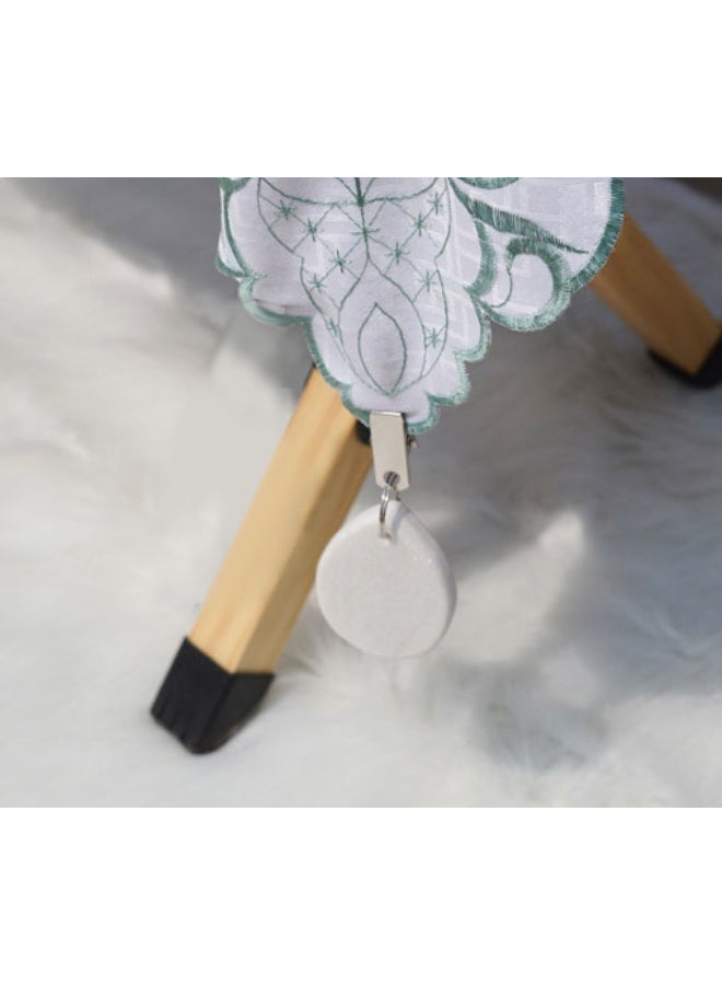 4PCS Marble Stone Tablecloth Weights, Heavy Teardrop Table Cover Holders with Metal Clips - Image 2