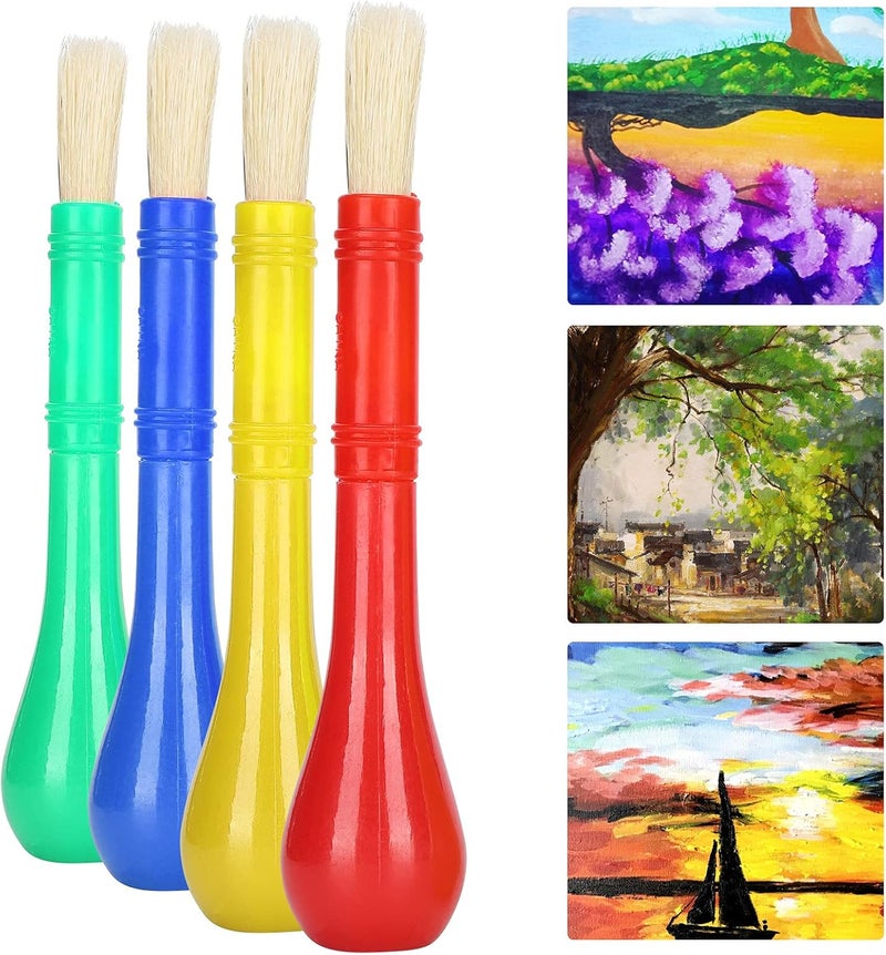 كلاراكو فرشاة رسم للأطفال، مجموعة فرش رسم زيتية ومائية للأطفال (4 قطع) - Image 2