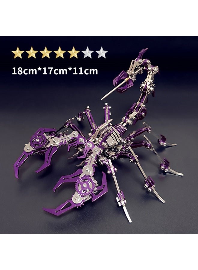 Steel Warcraft 3D Metal Jigsaw Puzzle Assembled Model Stall Adult Children Handmade DIY Gift Educational Toys-Color:【Purple Scorpion】 Diy - Image 1