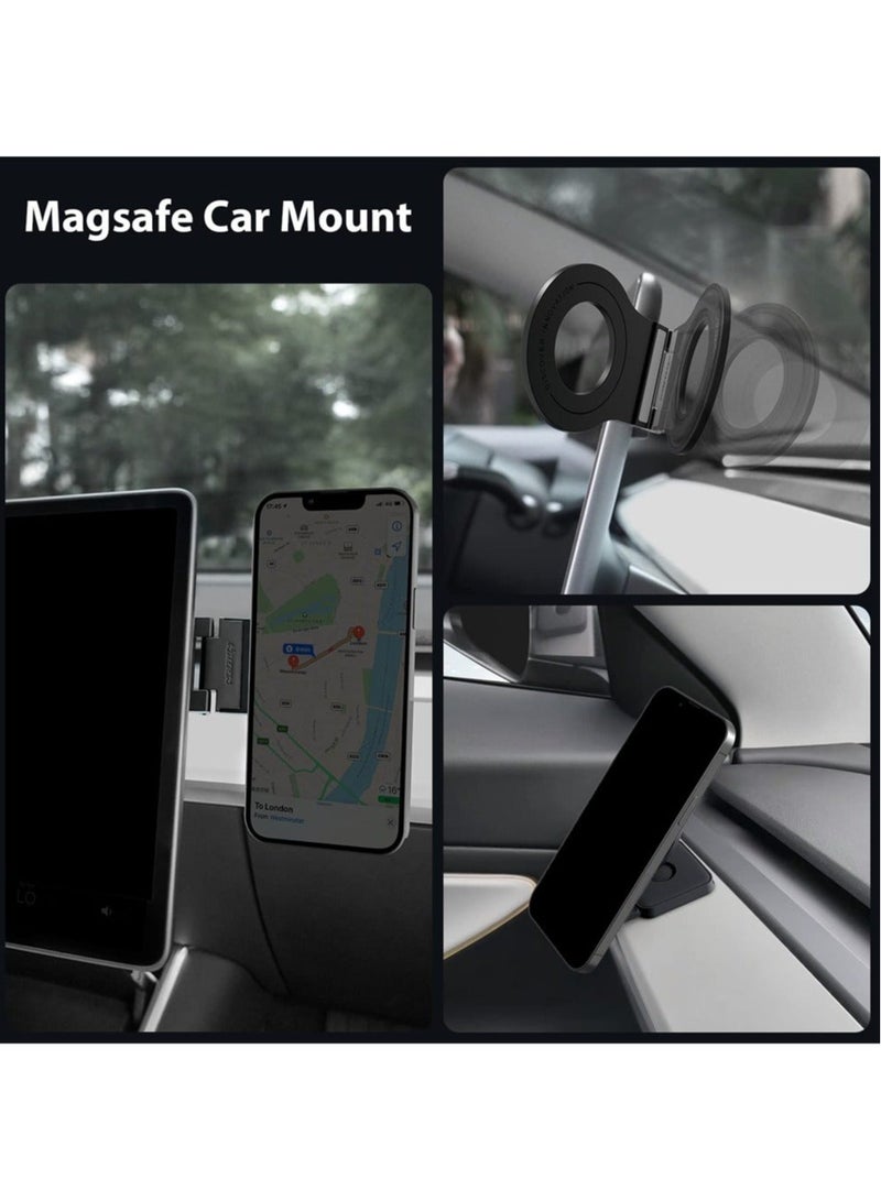 Captaintech Detachable Phone Mount, for Magsafe Phone Mount for Wall/Car/Monitor/Laptop, Detachable Magnetic Phone Holder for iPhone 14 13 12 Pro/Pro Max, with 2 Base, Black - Image 2