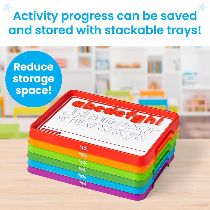 hand2mind Alphabet Word Work Small Group Set, Lowercase Magnetic Letters, Magnetic Letter Trays, Phonics Manipulatives, Phonemic Awareness Activities, Science of Reading Classroom Materials (Set of 6) - Image 4