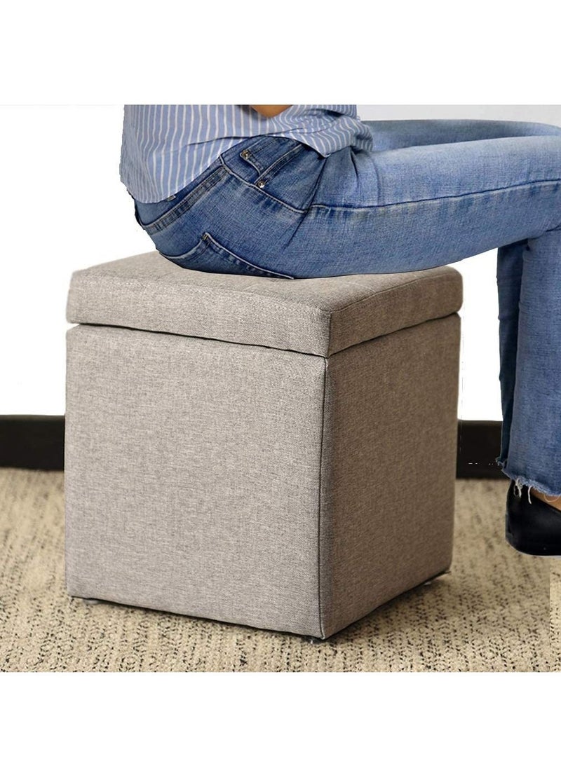 LINGWEI - Ottoman Storage Foot Stool Footrest Stool Multifunction Storage Box Bench Seat Footrest Toy Box Shoe Change Chair Bench - Image 1