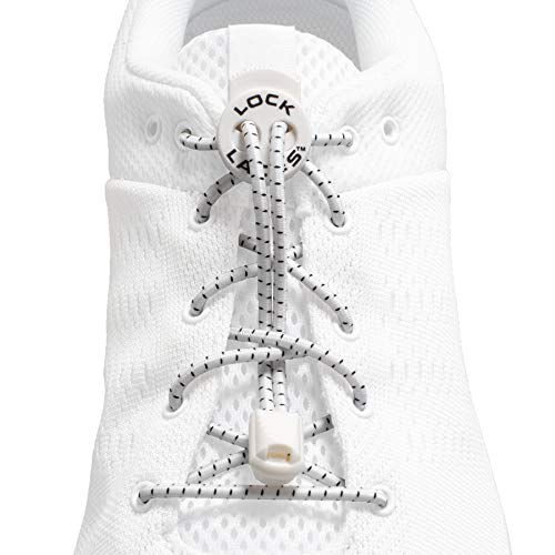 Lock Laces No-Tie Elastic Shoelaces (2-Pack) – One Size Fits All – Original Elastic Lacing Solution for Sneakers, Running & Athletic Shoes (Black-White) - Image 3