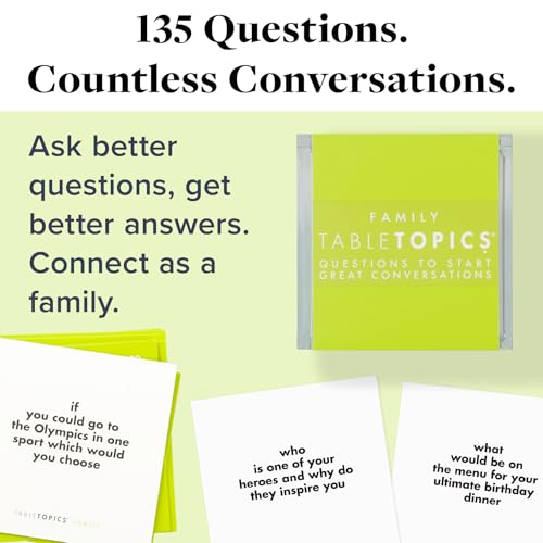 TableTopics Family Conversation Cards for Kids & Parents with 135 Questions for Fun & Connection at Dinnertime, Game Night, & Classrooms - Image 2