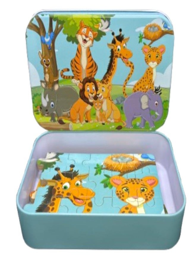 Wooden Colourful Travel Jigsaw Puzzle | Fun and Scenic 60 Pieces Puzzle Game Toy for Kids Aged 4+ Years | Educational Toys for Toddlers, Preschoolers, Montessori Kids (Wild Animals2)