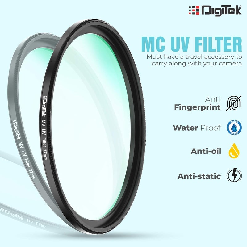 Digitek ® (MCUV77 MM) 77mm MC UV Filter with 16 Multi-Coated Layers for DSLR Camera Lens Protection from UV Rays, Dust & Scratches - Image 4