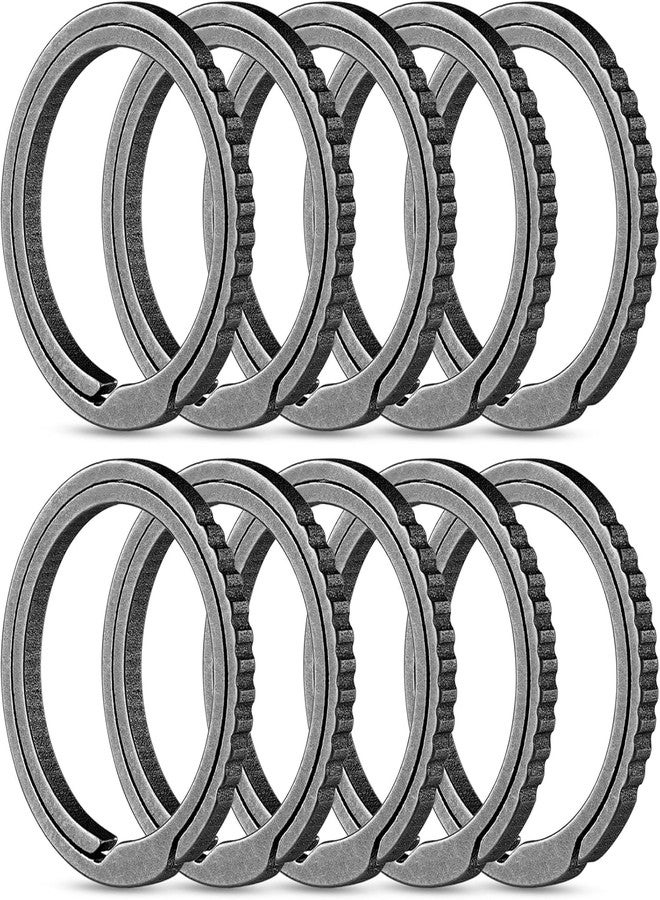 FEGVE Small Titanium Side Pushing Keychain Rings, Easy Open Key Chain Ring for Men and Women-0.86 in/10pcs - Image 1