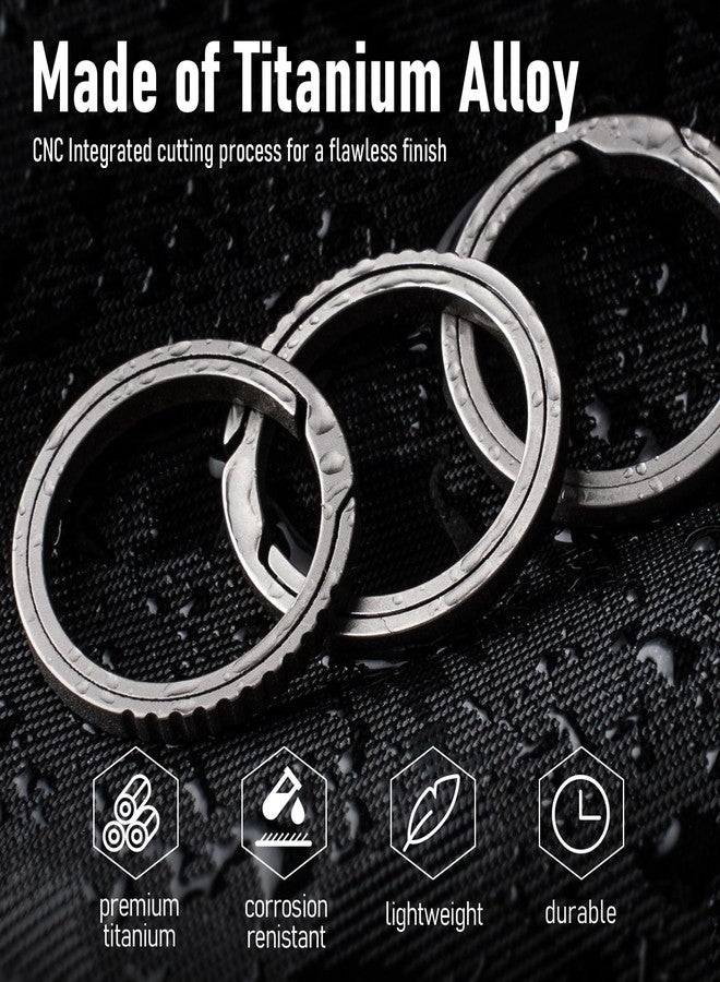 FEGVE Small Titanium Side Pushing Keychain Rings, Easy Open Key Chain Ring for Men and Women-0.86 in/10pcs - Image 4
