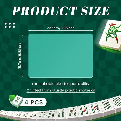 Seenelling 4 Pcs Green Mahjong Tile Mixer Mahjong Shuffler for Mixing and Shuffling Tiles Accessories Gifts for Lovers Playing Game - Image 5