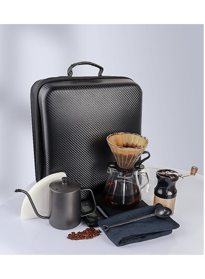 V60 Pour Over Coffee Maker Set With Carry Case Black 600ml 9 Pieces - Image 2
