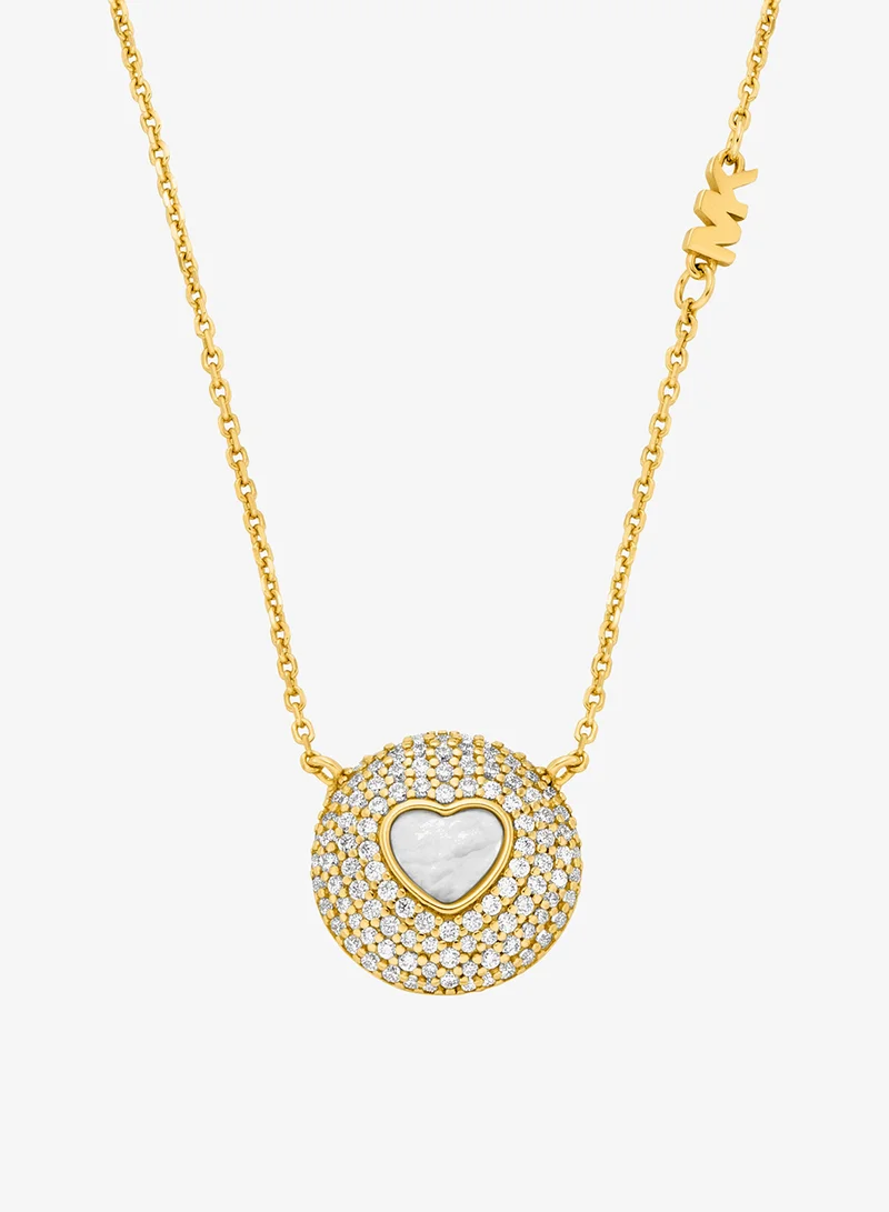 Michael Kors  Mother of Pearl Sterling Silver Necklace with Cubic Zirconia for Women | Best Price UAE