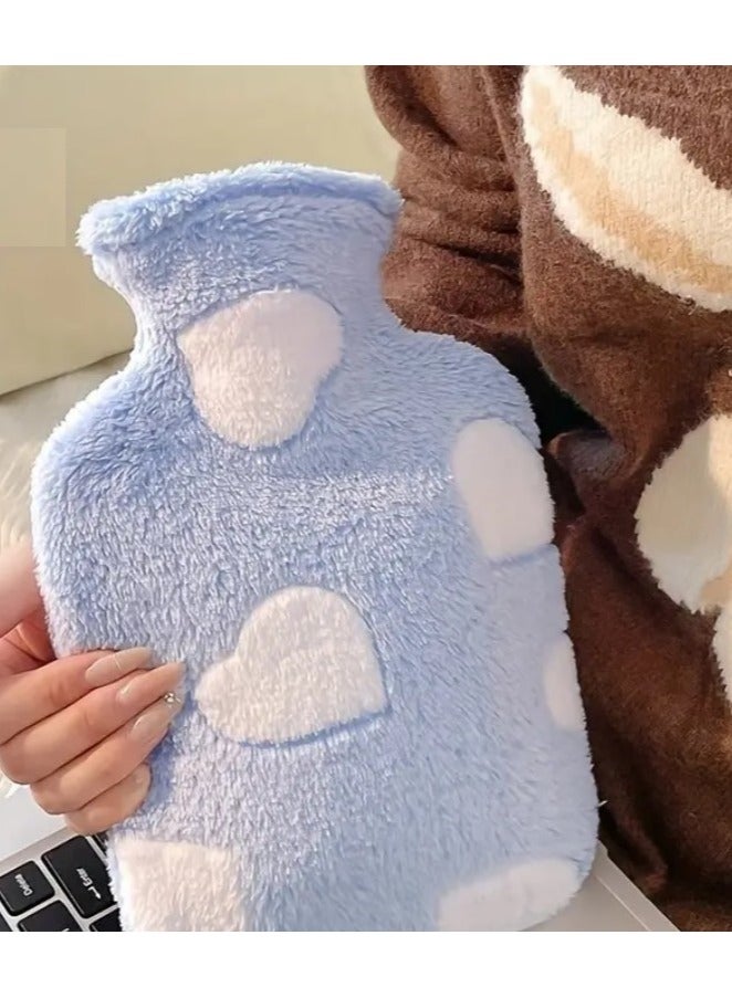 تشاين قربة الماء الساخن بغطاء فرو خارجي ,زجاجة الكمادات الساخنة والباردة ,تهدئة ألام الطمث وبرودة الأطراف وألام العظام وسخونة الجسم متعددة الاستخدامات,وردي - Image 5