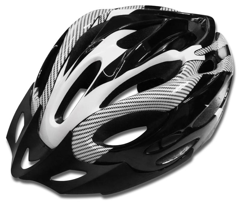 FABTEC خوذة دراجة هوائية وتزلج بيضاء-سوداء مع واقي قابل للفك | خوذة دراجة جبلية خفيفة الوزن مع غلاف مهوي، وحشوة ممتصة للصدمات، وحزام قابل للتعديل | مثالية للرجال والنساء والأطفال - Image 1