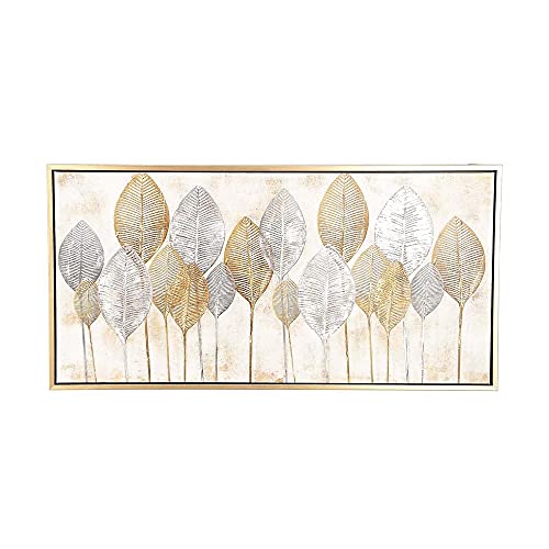 فن الجدار المؤطر من كوزمو ليفينغ بواسطة كوزموبوليتان مع لمسات فضية وإطار ذهبي 55 × 2 × 27 ذهبي