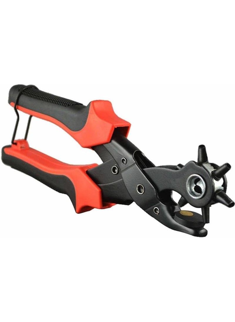 EPITECH MART EPITECH MART Punch hole plier hand tool metal revolving heavy duty puncherpunching machine leather Belts Watch Bands bags Dog Collars Fabric or Craft Project BlackRed 