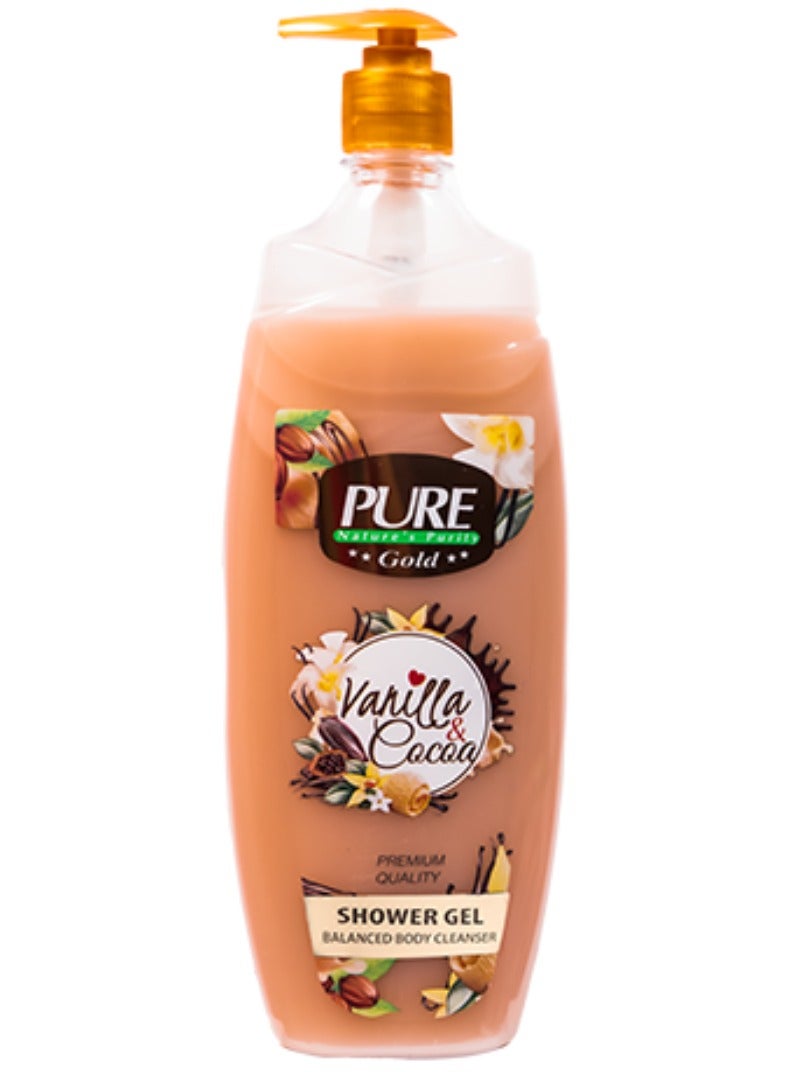 بيور جل استحمام منظف متوازن للجسم بنكهة الفانيليا والكاكاو 1000 غرام