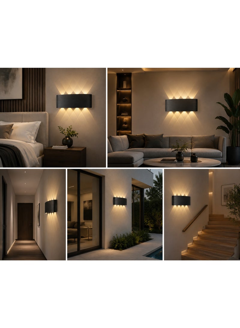 Modern LED wall spotlight with a geometric up and down lighting effect - Image 2
