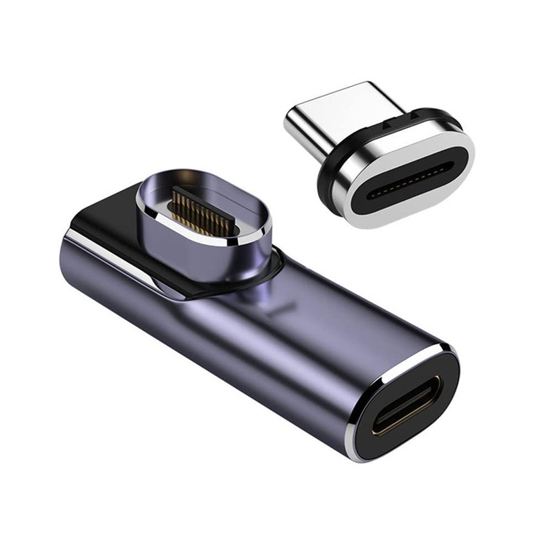 Cablecc USB4 Magnetic USB-C Adapter Right Angle 100W 8K 40Gbps Male to Female for Laptop - Image 1