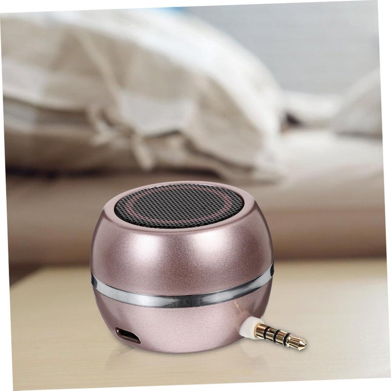 Mini Plug In Aux Computer Speaker Compact Portable Voice Box With Bass For Laptop Phone Tablet Space Saving Vertical Design Sound Amplifier In Gold - Image 5