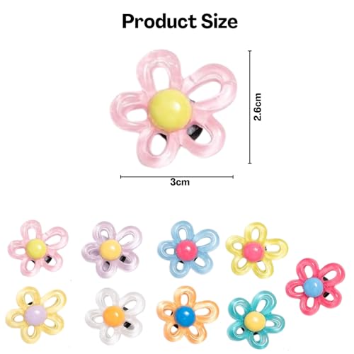 Flavizo 9pcs Flower Shoe Charms, Multicolor Silicone Cute Buttons for Women and Girls Sandals, Stylish Accessories for Clog Decoration - Image 2