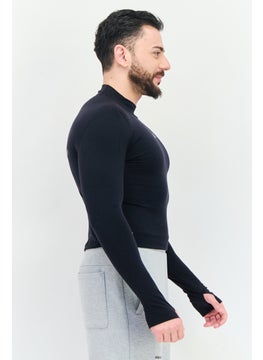 Adidas Men Sportswear Fit  Long Sleeve Running T-Shirt, Black  - Image 4