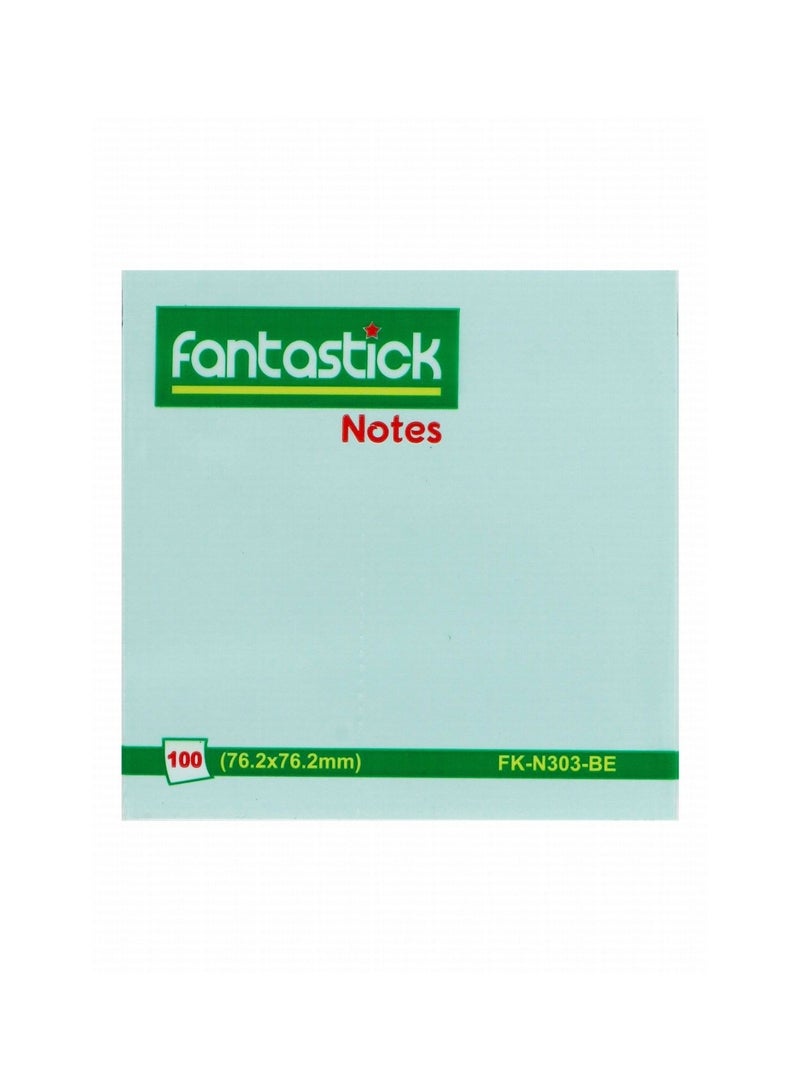 Fantastick ملاحظات لاصقة 100 قطعة بحجم 3x3 بوصة زرقاء - Image 1