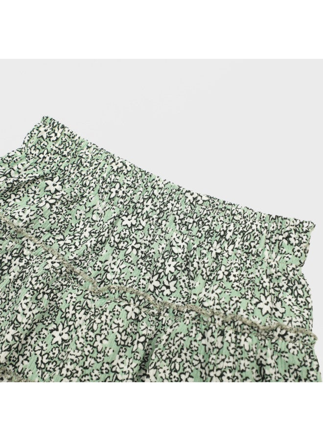 Zara Kids' Comfortable Stylish Floral Print Tiered Skirt - Image 4