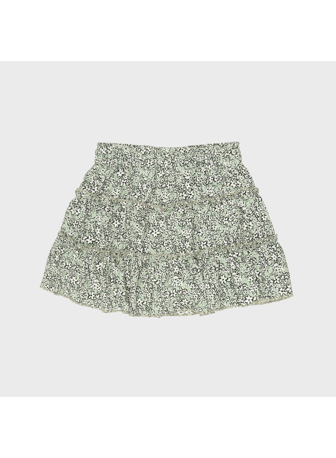 Zara Kids' Comfortable Stylish Floral Print Tiered Skirt - Image 2