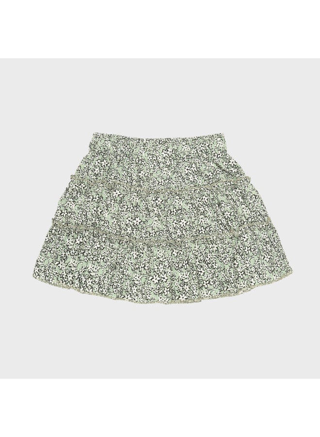 Zara Kids' Comfortable Stylish Floral Print Tiered Skirt - Image 3