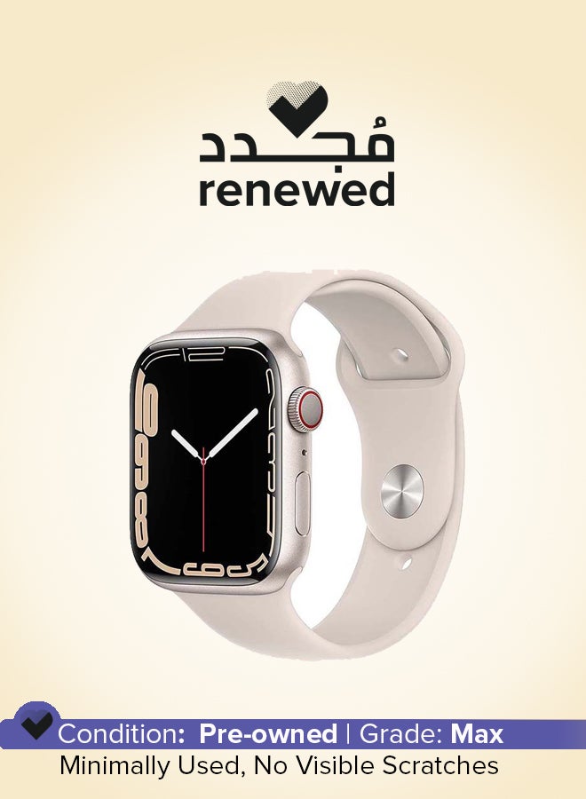 Apple Renewed - Watch Series 7 GPS + Cellular  41mm Starlight Aluminium Case With Sport Band Starlight Starlight - Image 1