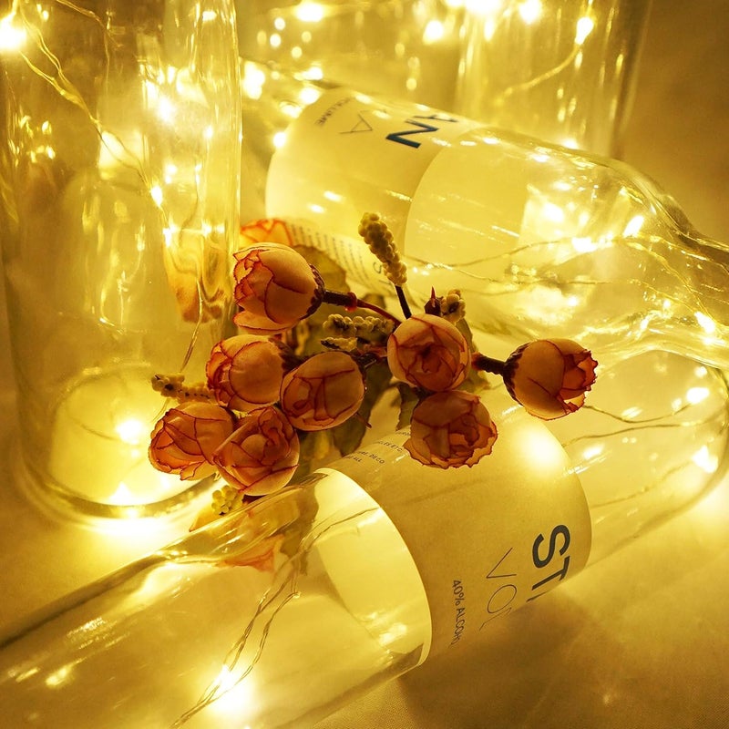 LoveNite Wine Bottle Lights with Cork LoveNite Battery Operated 20 LED Cork Shape Silver Wire Colorful Fairy Mini String LightsNo Bottles for DIY Party Decor Christmas HalloweenWedding 3 Warm White - Image 2