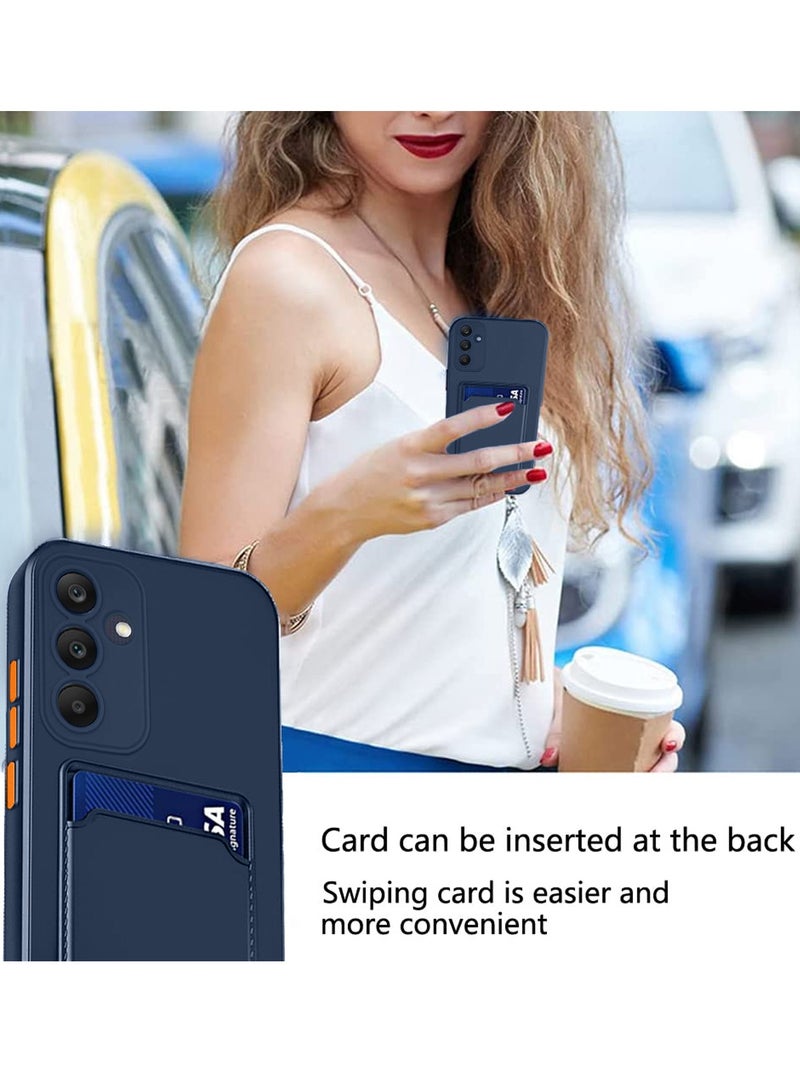 Wtech Silicone TPU With Card Holder Case Cover For Samsung Galaxy A55 5G 2024 Navy Blue - Image 3