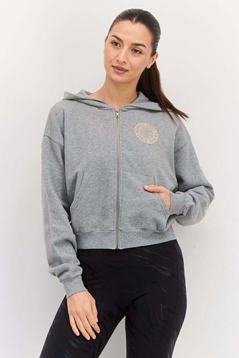 Hurley Women Sportswear Fit Long Sleeve Outdoor Hoodies, Grey - Image 1