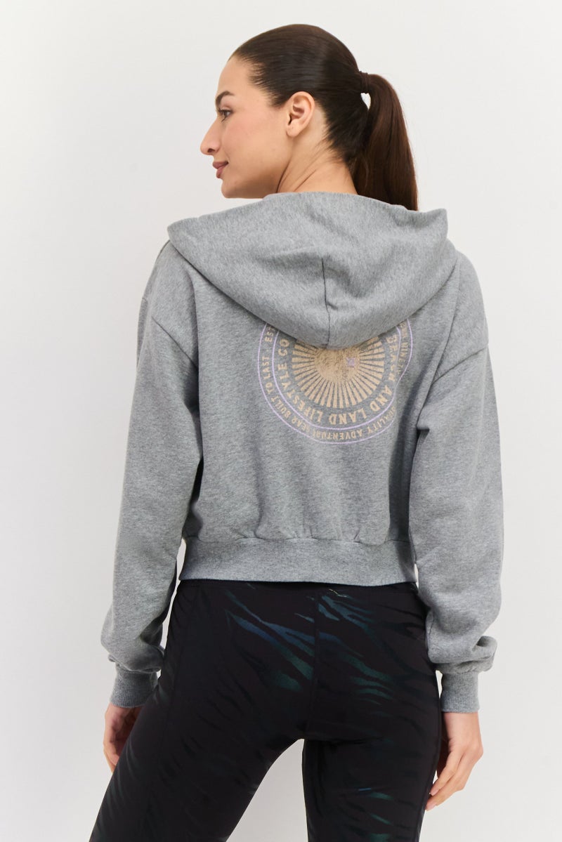Hurley Women Sportswear Fit Long Sleeve Outdoor Hoodies, Grey - Image 2