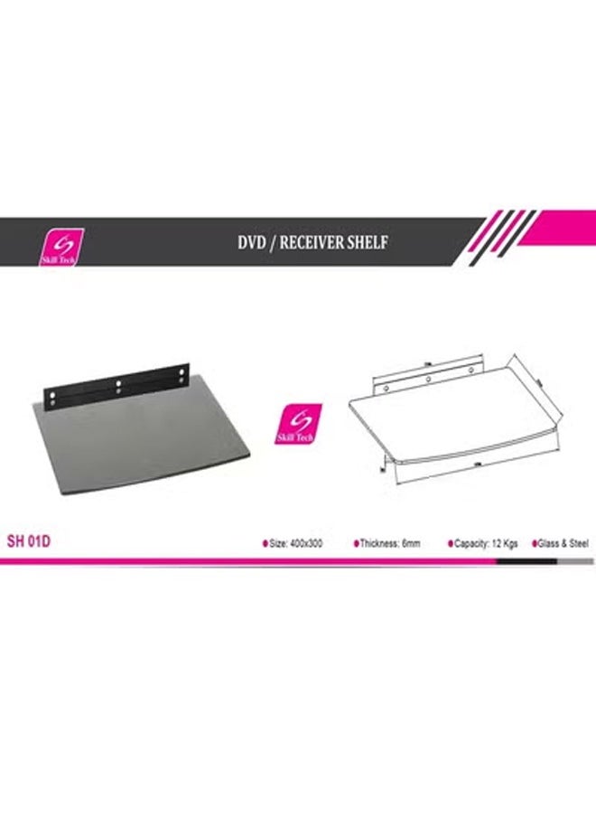 Skill Tech SH 01D DVD/Receiver Wall Mount Bracket, Dimensions 400x300mm, Max Load Capacity 12kg – Black  - Image 3