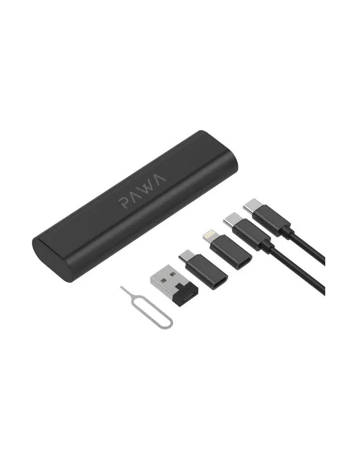 Pawa Multiple Function Charging Storage Box With Six Charging Combinations Premium Quality Travel Friendly Convenient Storage USB-A Type-C Lightning and Micro - Black - Image 1