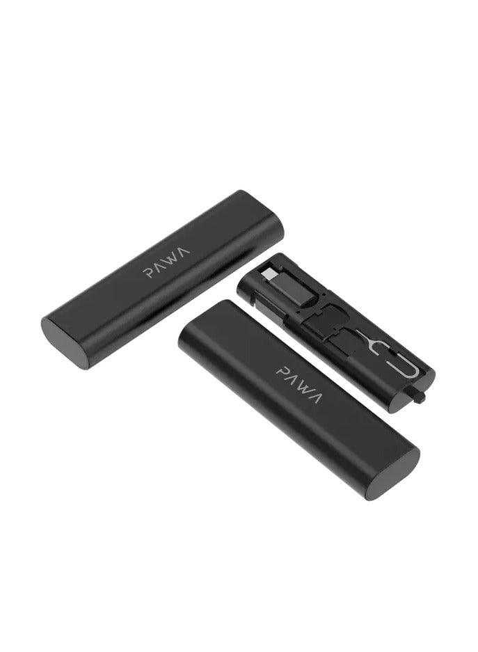 Pawa Multiple Function Charging Storage Box With Six Charging Combinations Premium Quality Travel Friendly Convenient Storage USB-A Type-C Lightning and Micro - Black - Image 3