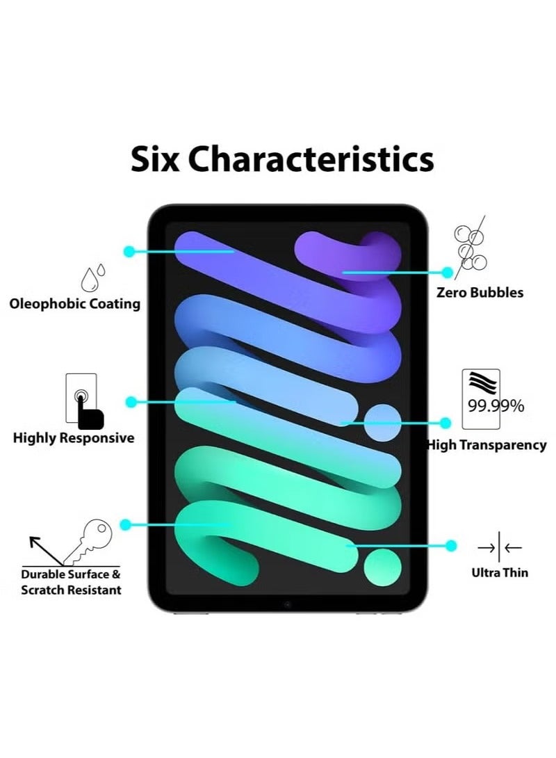 DUSALA Screen Protector compatible with iPad mini 7 (A17 Pro, 2024 Model, 7th Generation) / mini 6 (2021 Model, 6th Generation), 8.3-Inch, Tempered Glass Film - Image 3
