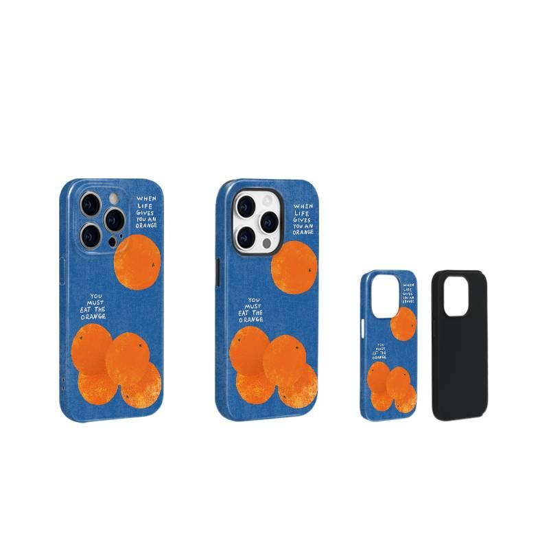 غطاء واقي | مقاوم للصدمات لـ iPhone 17 / 17 Air / 17 Pro / 17 Pro Max | حماية من السقوط | نقشة برتقالية | برتقالي - Image 5