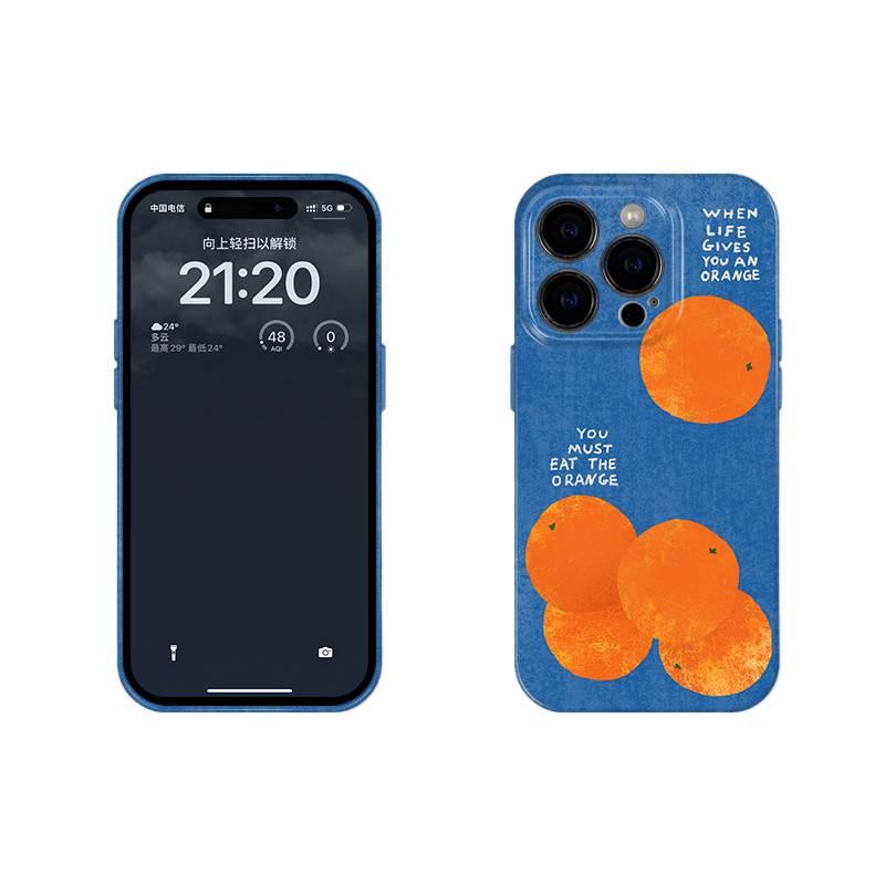 غطاء واقي | مقاوم للصدمات لـ iPhone 17 / 17 Air / 17 Pro / 17 Pro Max | حماية من السقوط | نقشة برتقالية | برتقالي - Image 3