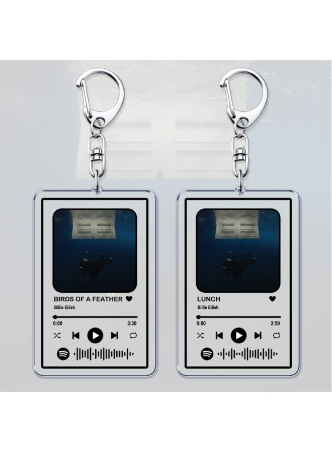 Generic Popular Singer Keychain for Women Accessories HIT ME HARD AND SOFT Music Playlist Code Pendant Keying Jewelry Fans Friends Gifts-Color:BIRDS OF A FEATHER-Ships From:CHINA  - Image 2